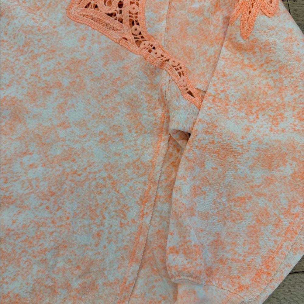 NWT Free People Neon Orange Combo Sweatshirt - Size XS - Picture 6 of 6